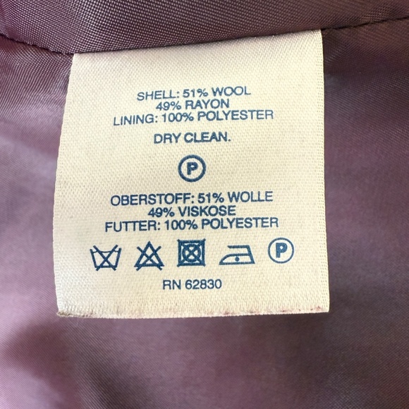 Lands End Women's Boiled Wool Blend Coat in Aged Wine Size 14 - Picture 12 of 13